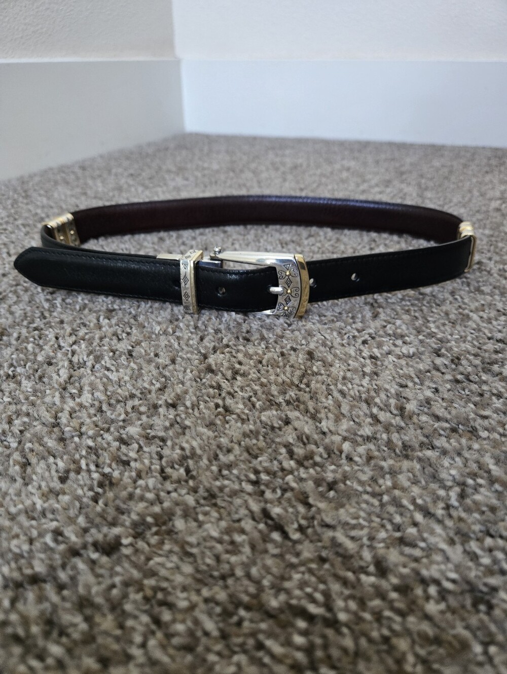 Brighton Reversible Women's Belt Black Brown Leather Sz S/28 (24.5" - 28.5")
